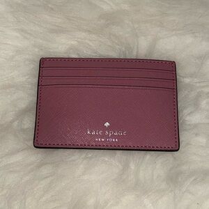 Kate Spade Pink Greta Court Glitter Card Holder